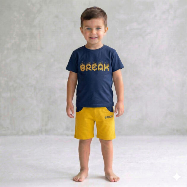 Break T-shirt & short [ Blue ]