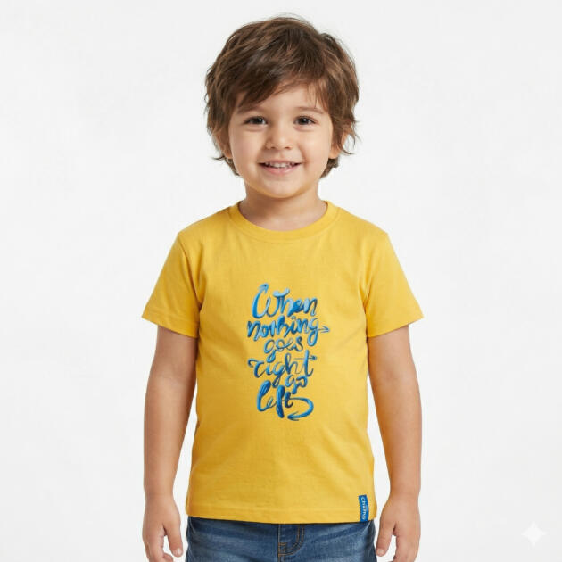 When nothing goes T-shirt 2 piece [ yellow ]